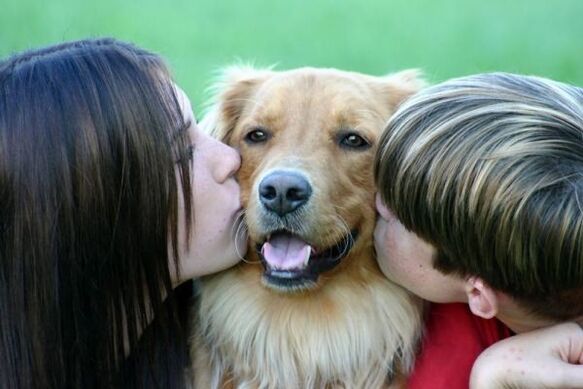 pessoas beijam um cachorro e ficam infectadas com vermes